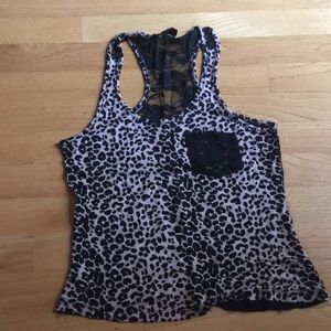 Lace back tank top